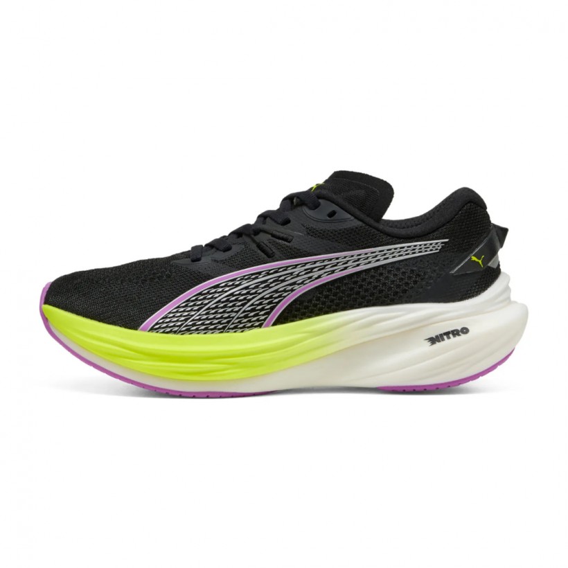 Tênis Puma Deviate Nitro 3 Preto Roxo SS25 Feminino