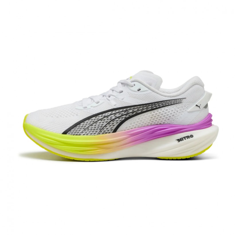 Puma Deviate Nitro 3 White Yellow SS25 Women's Sneakers