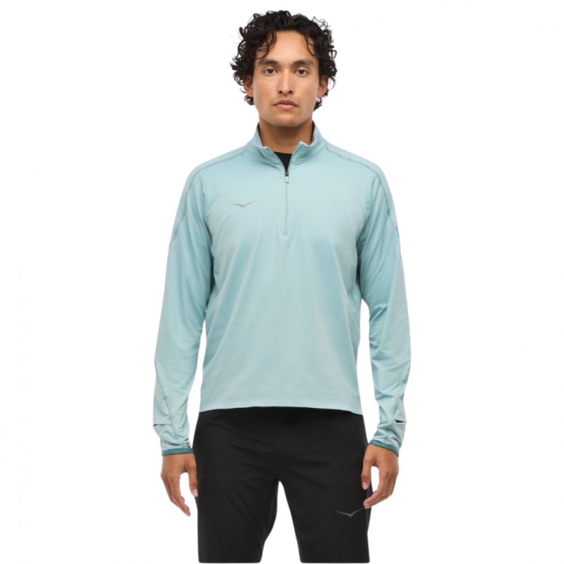 Sweat-shirt Hoka GlideTech Quarter Zip Bleu