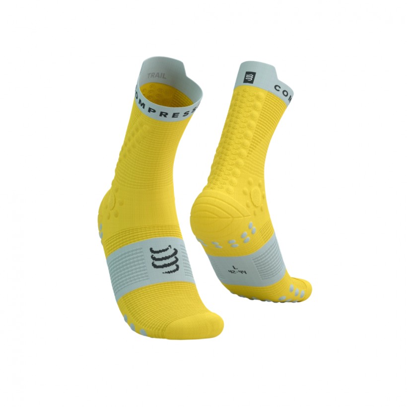 Calzini Compressport Pro Racing Socks V4.0 Trail Giallo Blu