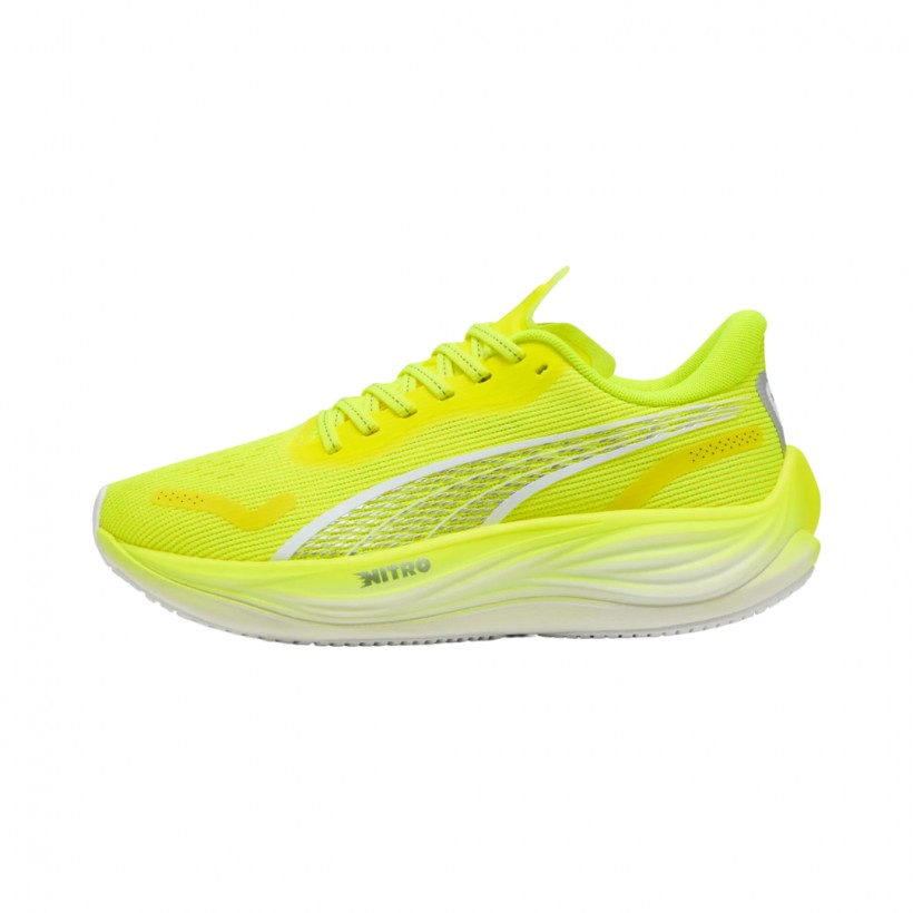 Zapatillas Puma Velocity Nitro 3 Amarillo Verde SS25 Mujer