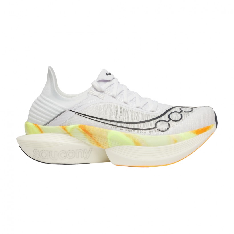 Saucony Endorphin Elite 2 Shoes White Yellow SS25 Unisex