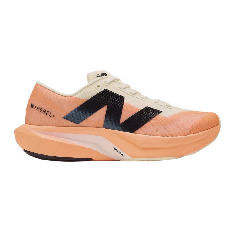 Chaussures New Balance FuelCell Rebel v4 Orange Blanc SS25 Femme