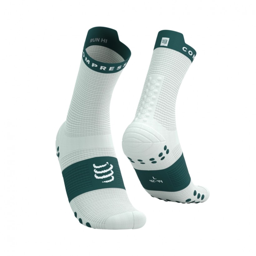 Compressport Pro Racing V4.0 Run High White Green Socks