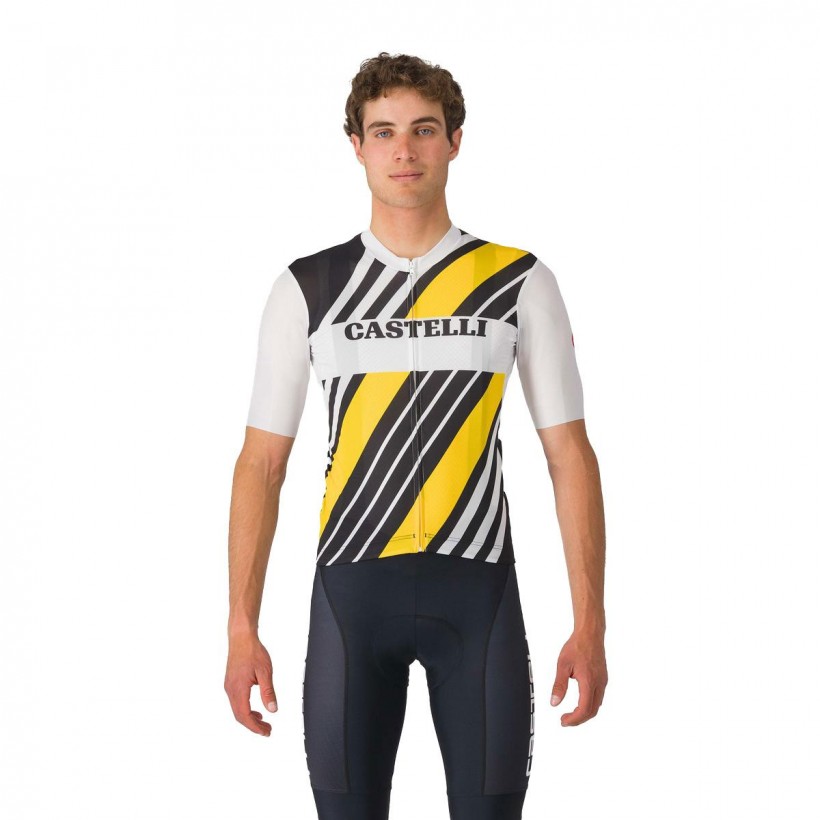 Castelli Heritage Jersey Black White Yellow