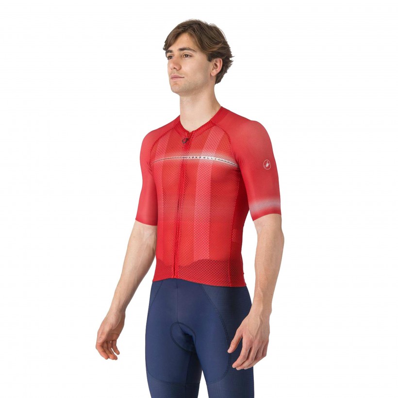 Maillot Manga Curta Castelli Climber's A/C Vermelho Preto