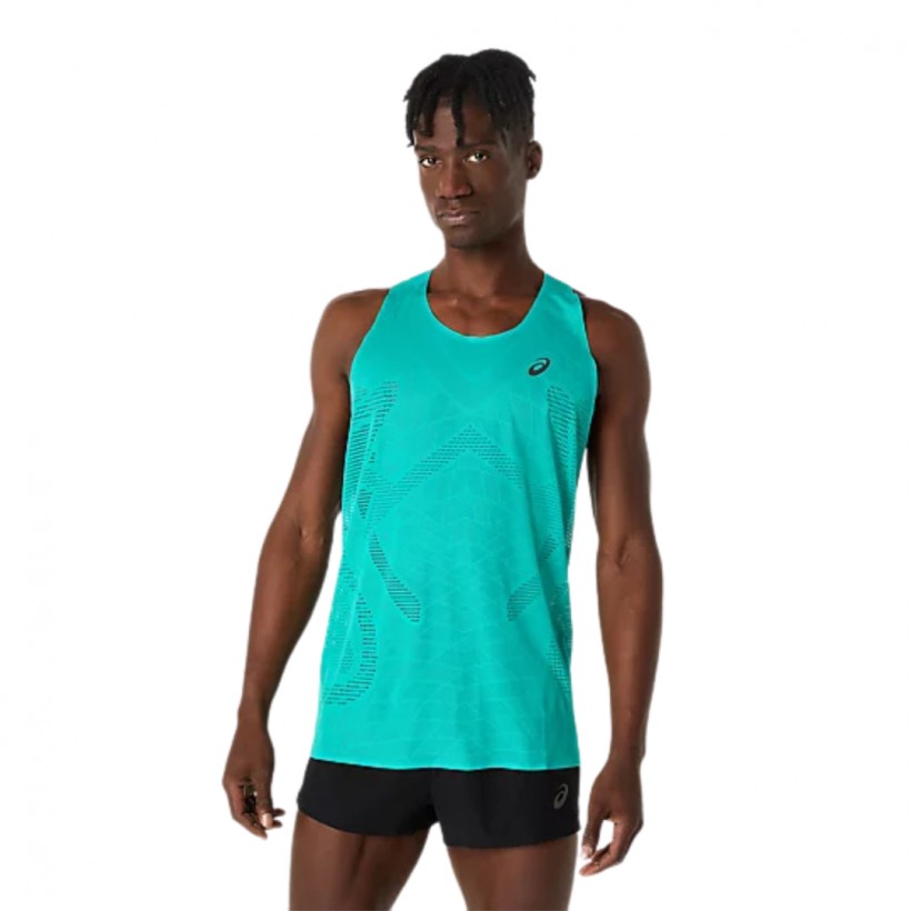 Asics Metarun Singlet Sleeveless Shirt Green