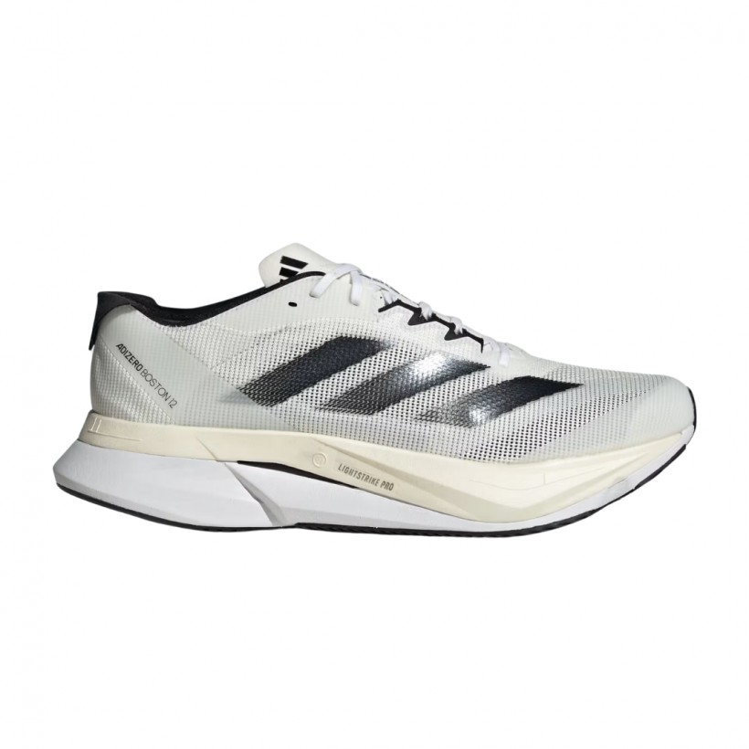 Adidas Adizero Boston 12 Shoes White Black SS25.