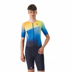 Castelli Free San Remo 3 M/C Blau Gelb Triathlonanzug