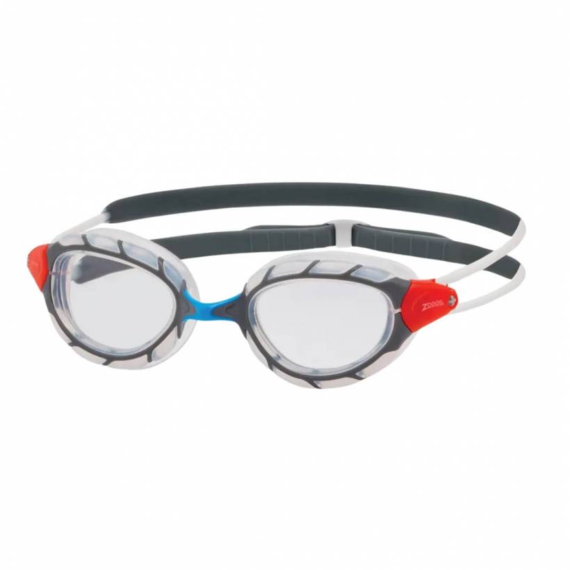 Lunettes de natation Zoggs Predator blanc gris rouge